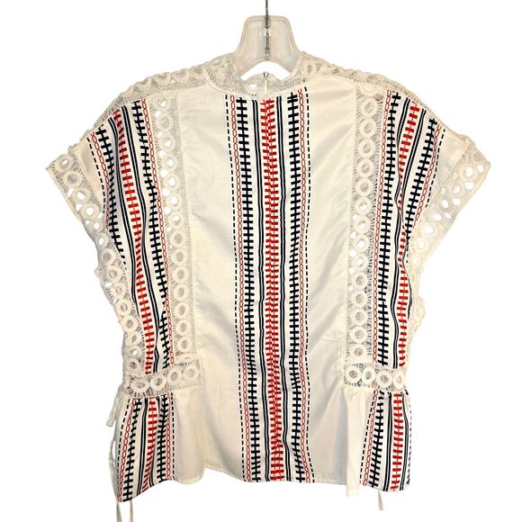 Women's Medium Lace Top Open Sides Shirt Blouse Misses Size 8 10 M - Picture 3 of 4